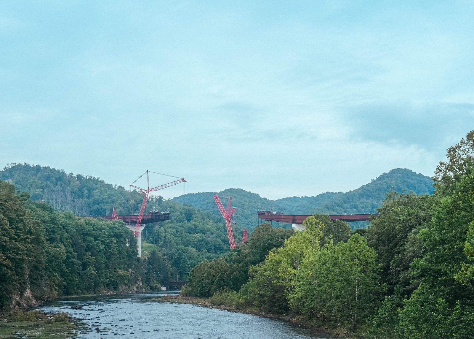 Under-construction bridge near Parsons, WV